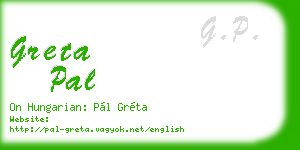 greta pal business card